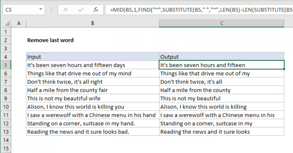 How To Remove Last Two Words From Excel Cell